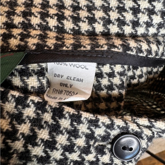 Orvis Vintage Wool Wrap Skirt Fringe Pleated Wool Size 6 Black White - Picture 5 of 11